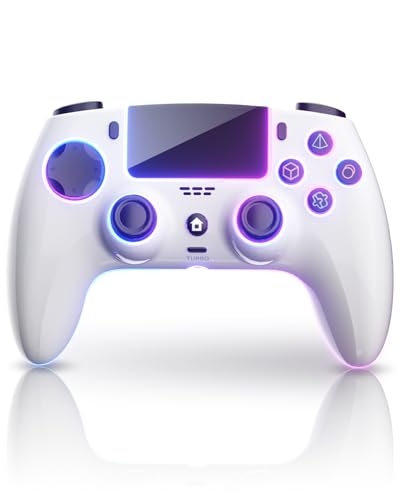 ThinTree Wireless Controller Compatible for PS-5/Pro/Slim/PC, Hall Effect Sticks & 7 RGB LED Mode & haptic Feedback & 1500 mAH Battery & Motion Sensing, 3.5mm Audio Jack