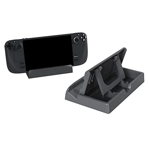 Stand Base for Valve Steam Deck Dock Accessories PC Console Game Handheld Gaming Holder Mount Bracket Black (3-Level Adjustable Angel)