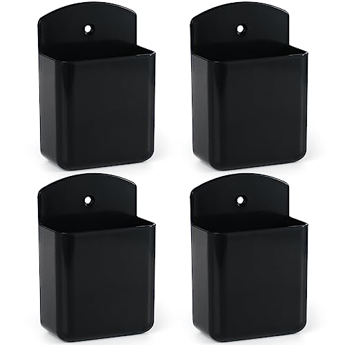 4 Pcs Remote Control Holder Wall Mount, TV Controller Holder, Self Adhesive Remote Holder, Wall Pen Holder Storage Accessories for Home Office School (Black) - color: Black&4Pcs