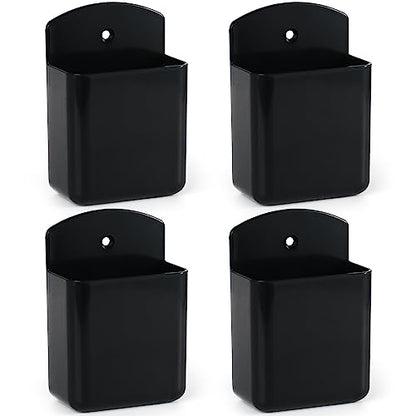 4 Pcs Remote Control Holder Wall Mount, TV Controller Holder, Self Adhesive Remote Holder, Wall Pen Holder Storage Accessories for Home Office School (Black) - color: Black&4Pcs