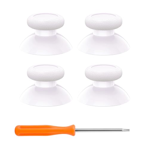 eXtremeRate Replacement Controller Joystick for Xbox One - 4 PCS White Thumbsticks Analog Thumb Sticks Accessories Parts for Xbox Series X/S, Xbox One S/X, Elite Controller with Repair Kit Screwdriver - color: White