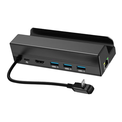 6-in-1 Docking Station for Handheld Gaming Console, USB C to 4k @ 60hz Adapter with Gigabit Ethernet, 3 3.0 a & 1 C Port, 90w Pd Charging Dock