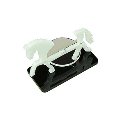 LITKO Horse Mount | Compatible with D&D & Pathfinder | 25x50mm | White | Turns a 30mm (1.25-inch) hero into a saddled rider | Rectangular base | Includes steed + clear acrylic base | Glue assembly - color: White, style: 25x50mm Base