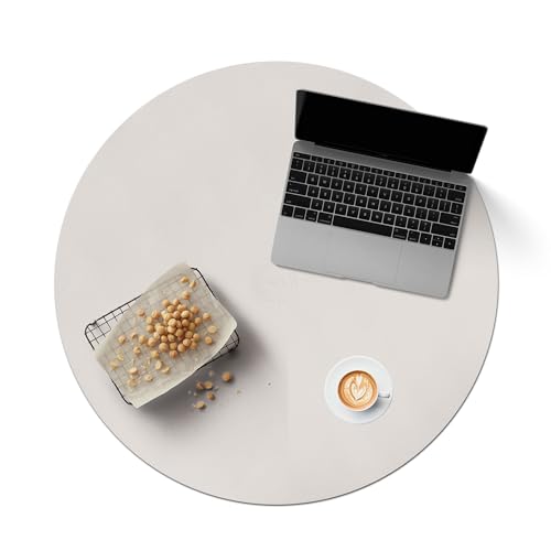 CENNBIE 30 Inches Round Table Mat - Cork Leather Table Pad(Cream) | Heat & Water Resistant, Non-Slip Cork Base, Cut-to-Fit 18-30", for Dining Coffee Side Table, Indoor/Outdoor, Easy Clean - color: Cream, size: 30" (Round)