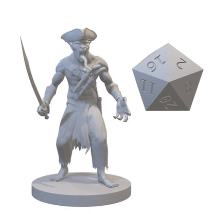 Undead Miniatures for DND Pathfinder RPG Unpainted Resin 28mm-32mm 3D Printed (Ghast Pirate)