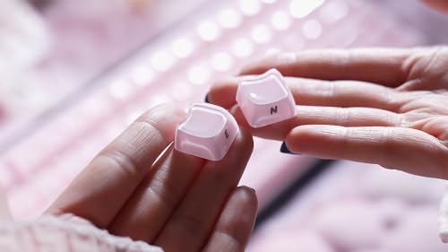 ZORNHER UR82 Wireless Mechanical Keyboard, 75% Pink & Black Creamy Keyboard with Glossy Jelly Cat-Ear Keycaps,Hot-Swappable RGB Gaming Keyboard for Windows/Mac, BT/2.4G/USB-C - color: Pink Jelly Cat-Black Case