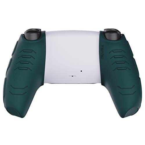 PlayVital Mecha Edition Racing Green Ergonomic Soft Controller Silicone Case Grips for ps5, Rubber Protector Skins with Thumbstick Caps for ps5 Controller - Compatible with Charging Station - color: Racing Green