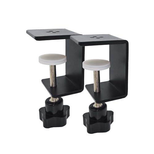 2 Pack Heavy Duty C Clamp & Desk Clamp | Wide Jaw Metal Woodworking Clamps, Adjustable Shelf Clamps for Desk Extension/Panel Work (Sturdy Multi-Purpose Clamping Tool) - size: 2-Pack