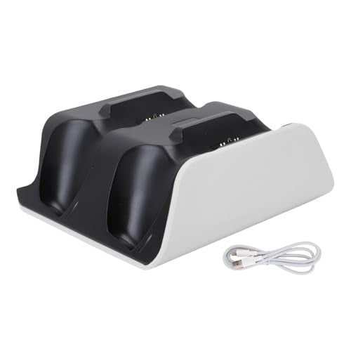 Controller Charging Station for Edge Controller, Dual Game Console Charger Dock with Storage Stand and USB Cable, White Black - color: White Black