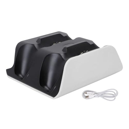 Controller Charging Station for Edge Controller, Dual Game Console Charger Dock with Storage Stand and USB Cable, White Black - color: White Black