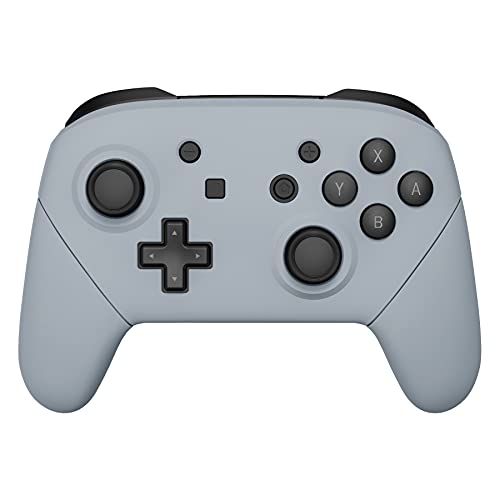 eXtremeRate New Hope Gray Faceplate Backplate Handles for Nintendo Switch Pro Controller, DIY Replacement Hand Grip Housing Shell Cover for Nintendo Switch Pro - Controller NOT Included - color: New Hope Gray