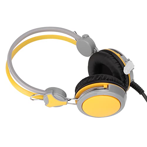 Gaming Headset with Noise Cancelling Features Ergonomic Wired Game Headphone for PC and Skype 40mm Drivers (Yellow) - color: Yellow