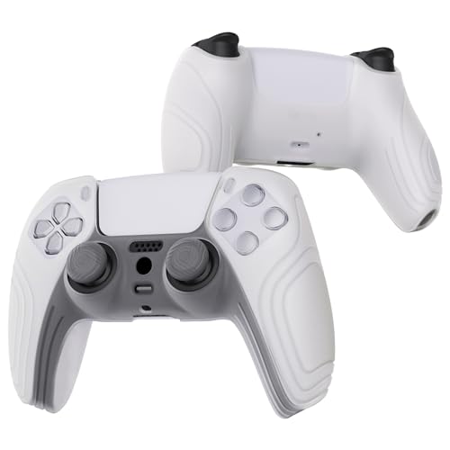 eXtremeRate PlayVital Samurai Edition Anti-Slip Controller Silicone Skin for ps5, Ergonomic Rubber Protective Case for ps5 Controller with Thumb Stick Caps - Glow in Dark - Green - color: Glow in Dark Green