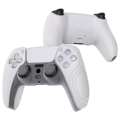 eXtremeRate PlayVital Samurai Edition Anti-Slip Controller Silicone Skin for ps5, Ergonomic Rubber Protective Case for ps5 Controller with Thumb Stick Caps - Glow in Dark - Green - color: Glow in Dark Green