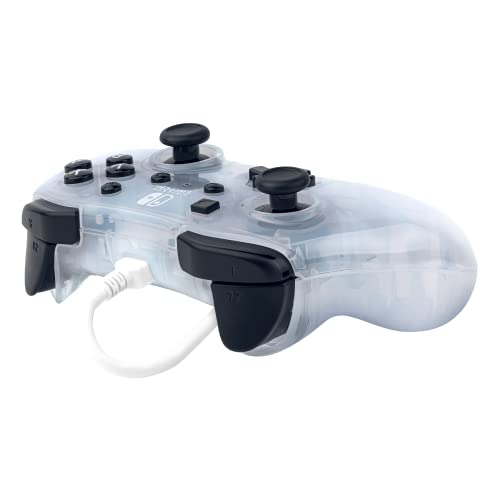 PDP Rock Candy Enhanced Wired Nintendo Switch Pro Controller, Switch Lite/OLED Compatible, Compact Durable Ergonomic Non-Slip Joystick (Frost White) - color: Frost White