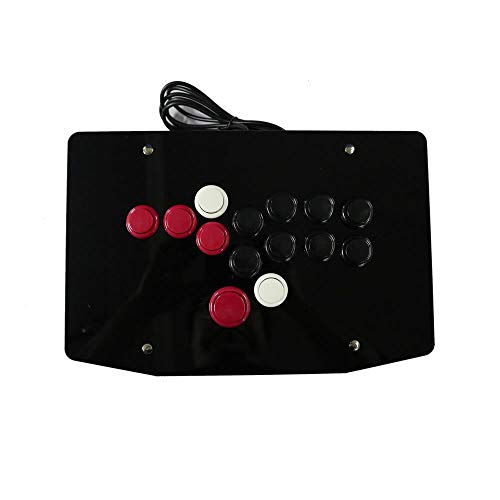 JZYLOVE JINZHIYANG RAC-J503B All Buttons Arcade Fight Stick Controller Hitbox Style Joystick Fit for PC USB (Color : Red and Black)