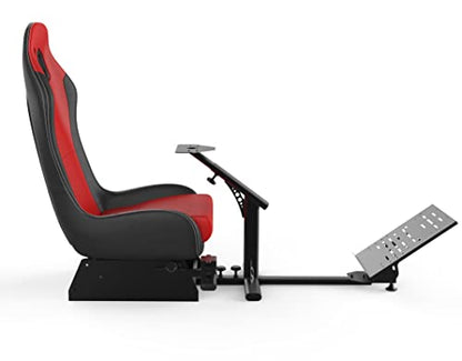 Sim Racing Cockpit with Seat | Compatible with G29 G920 G923 T248X T248 T300RS TX F458 T500RS| Easy to Install Racing Wheel Stand for PS5, Xbox, PC Gaming (Black/Red) - color: Red / Black