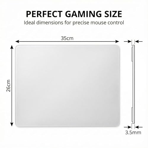 Glass Mouse Pad, 13.7x10.2 Inch Large Gaming Mousepad with Non-Slip Base, Special Glass Surface for Optimal Control, Clear Mouse Mat for Desk Computer Laptop Gamer Office Work - size: 13.7L x 10.2W inches