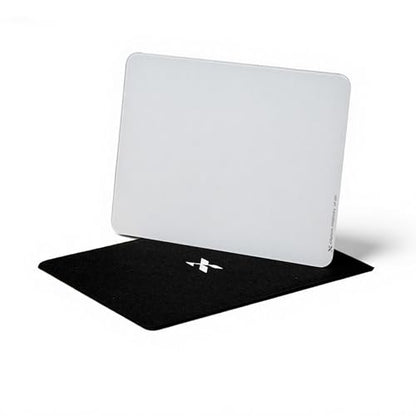 XVX Portable Glass Mousepad, Hard Mouse Pad 290mm*220mm, Ultra Smooth Mouse Pad for Fast and Accurate Mouse Control for Working and Gaming(White)