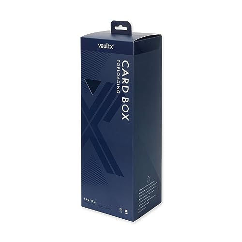 Vault X Card Storage Box, Exo-Tec Material, Detachable Magnetic Lid, with Dividers & Foam Fillers, for Trading Cards (Blue)