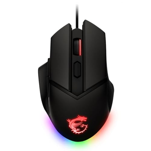 msi Clutch GM20 Elite Gaming Mouse, 6400 DPI, 20M+ Clicks OMRON Switch, Optical Sensor, Adjustable Weights, Ergonomic Right Hand Design, RGB Mystic Light - style: Clutch GM20 Elite