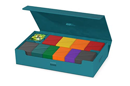 Ultimate Guard Omnihive 1000+, Deck Case for 1000 Double-Sleeved TCG Cards + 2 removable Trays, Petrol, Magnetic Closure & Microfiber Inner Lining - color: Petrol