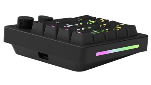GLORIOUS GMMK Macro Pad - Black Mechanical Numpad - 10 Key USB Keypad - Hotswap, Programmable Volume Knob, RGB Backlit, Wired & Wireless Bluetooth- Gaming Keyboard Number Pad - color: Black Slate