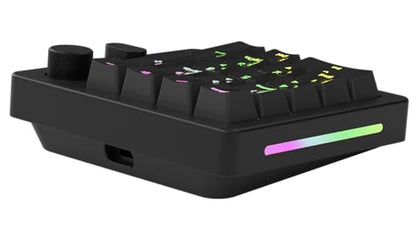 GLORIOUS GMMK Macro Pad - Black Mechanical Numpad - 10 Key USB Keypad - Hotswap, Programmable Volume Knob, RGB Backlit, Wired & Wireless Bluetooth- Gaming Keyboard Number Pad - color: Black Slate