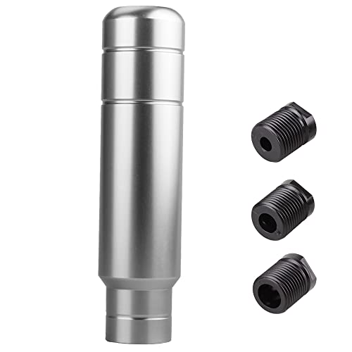 BARTOO Aluminum Weighted Manual Shift knobs, Long Stick Shift Knob Gear Shifter Knobs, Car Accessories Lever Cover Head Universal Shifter Knobs with 3 Threaded Adapters (Titanium Color) - color: Titanium color