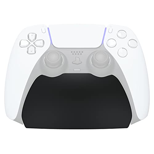 PlayVital Solid Black Controller Display Stand for ps5, Gamepad Accessories Desk Holder for ps5 Controller with Rubber Pads - color: Black