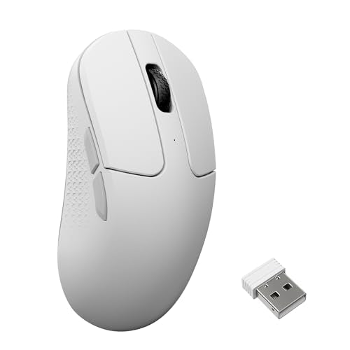 Keychron M3 Mini 8K Wireless Gaming Mouse, 55g Lightweight, PixArt 3950 Sensor, 30K DPI, Bluetooth 5.3/2.4GHz/Wired, Programmable, 140H Battery, for Mac/Windows/Linux - White - color: White