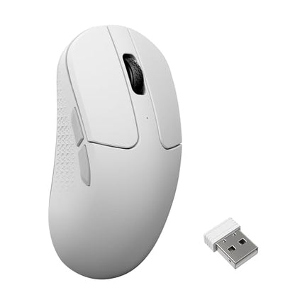 Keychron M3 Mini 8K Wireless Gaming Mouse, 55g Lightweight, PixArt 3950 Sensor, 30K DPI, Bluetooth 5.3/2.4GHz/Wired, Programmable, 140H Battery, for Mac/Windows/Linux - White - color: White