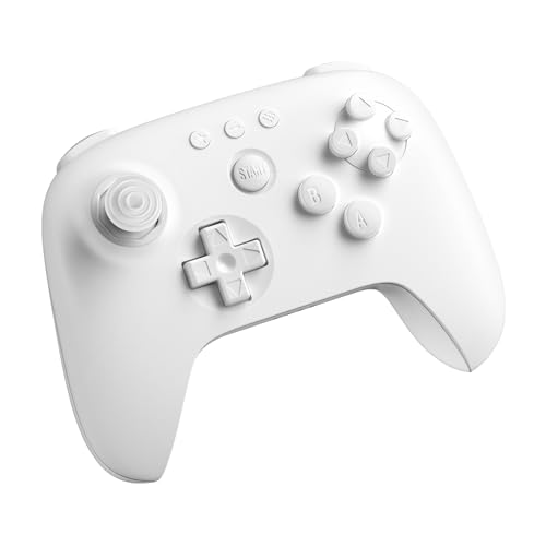 8Bitdo 64 Bluetooth Controller for Analogue 3D, White | Switch/Switch 2, Windows and Android Support, Wired USB, D-Input/S-Input Modes, Hall Effect Joystick, Vibration