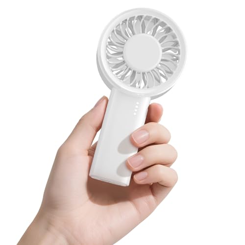 HandFan Handheld Mini Fan, Next Generation Small Fans Portable [8.5H Runtime] with Powerful High Speed Turbo Motor, USB Rechargeable, Pocket Design for Travel/Summer/Concerts/Lash, Gifts for Women - color: Gloss White