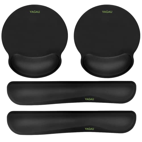 Comfy Mee Premium Memory Foam Keyboard and Mouse Wrist Rest Pads Set- for Comfortable Typing &Wrist Pain Relief (Pack of 2) - color: Black, style: 2P-Keyboard and Mouse Wrist Rest