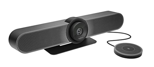 Logitech Expansion Mic MeetUp Plug-and-Play Indicator Lights - Black | Plug-and-play, indicator lights, wideband, compatible with PC, Mac, laptop, MacBook, and tablet