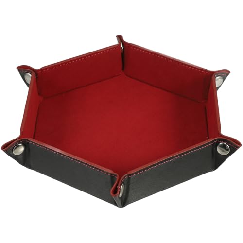 ibasenice Folding Dice Tray Portable Pu Dice Plate for Tabletop Games Storage Box Deep Convenient and Design for Organizing and Items