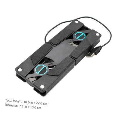 2pcs USB Laptop Cooling Pad Dual Fan Cooler Stand for Gaming Notebooks, Foldable Ventilated Cooler Suitable for Travel and Office Use