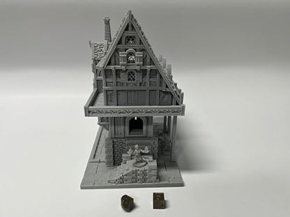 HAUTICO Medieval Gothic Miniature Building – Paintable Tabletop Terrain for D&D, Wargames & Dioramas 18mm (Medium Scale)