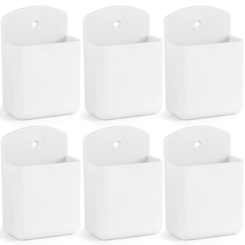 6 Pcs Remote Control Holder Wall Mount, TV Remote Controller Holder - Self Adhesive Marker Holder Wall Mount Pen Holder Storage Organizer for Home Office School(White) - color: white-6pcs