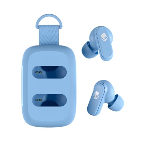 Skullcandy Dime 3 Wireless In-Ear Bluetooth Earbuds - Preppy Blue | Noise Isolating Fit, 20 Hours Battery, Microphone for iPhone Android, Easy Carry with Integrated Lanyard, Travel Friendly - color: Preppy Blue
