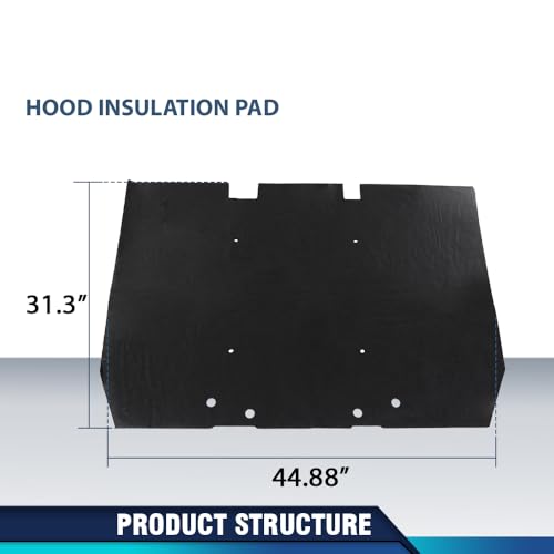 PIT66 Hood Insulation Pad 1/2" W/ Clips Compatible with Range Rover Classic Only 1987-1995 - style: 1987-1995 Range Rover Classic Only