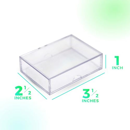 20-Pack Clear Acrylic Card Storage Boxes with Lids – Holds 52 Playing Cards or 50 Standard Trading Cards Each, Stackable Organizer for Sports & TCG Cards (Unsleeved) - size: 3 1/2" L x 2 1/2" W x 1" H, style: 20.0