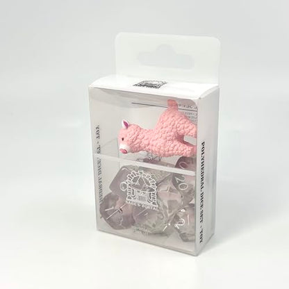 Sage's Portal Animal Familiars Resin DND Dice Set Polyhedral Dice Set for Dungeons and Dragons RPG Pathfinder Tabletop TTRPG (Llama+ Figurine) - color: Llama + Mini Figure, style: Dice Set +Mini Figure