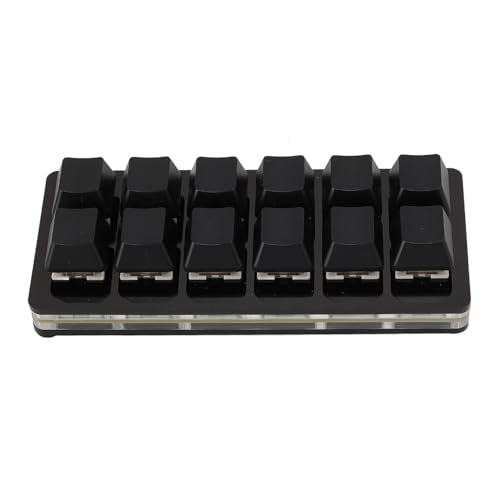 LICAEVEY One Handed Macro Mechanical Keyboard, 12 Keys Hot Swappable RGB Gaming Keypad, Programmable Mini Red Switch Keyboard, for OS X, for for Pi (Black)