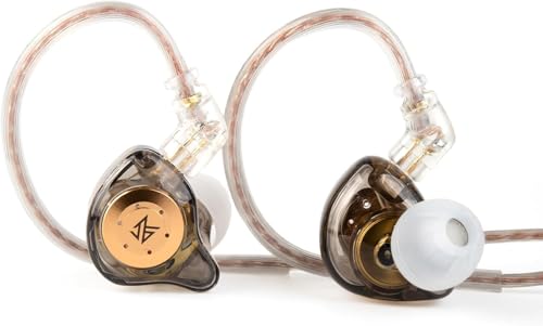KZ EDX PRO Gaming Earbuds HiFi Deep Bass in Ear Monitors with 1DD, IEM for Gaming Wired IEM Earphones Headphone with New 10mm Dynamic Driver Detachable Cable for Video Music Church (Black, with mic) - color: Black, size: With Mic, style: With Mic