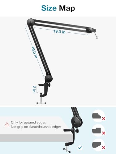 InnoGear Mic Arm Desk Mount Microphone Stand Boom Arm for Blue Yeti, Large | Silent, Professional, 3.5 lb Weight Capacity, Fits Fifine, 28" Extendable, For Heavy Mics, Adjustable Angles - size: Large