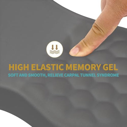 Hokafenle Ergonomic Mouse Pad Wrist Support with Massage Design, Wrist Rest Pain Relief Mousepad with Memory Foam&Non-Slip PU Base, Mouse Pads for Wireless Mouse & Desk (12x8 inch,Light Grey) - color: HK024-Dark Grey
