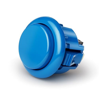 QANBA D-lite Arcade Button Original Buttons Snap-In Joystick Arcade Buttons for DIY arcade machines 24mm Push button switch(Boxed） (24mm Blue（EL01) 24 Pcs) - size: 24mm Blue（EL01) 24 Pcs