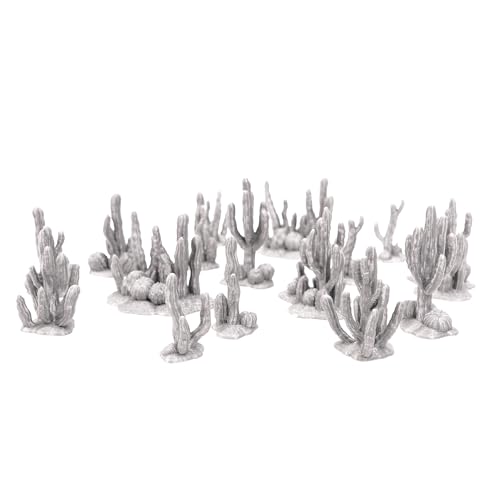 Tabletop Terrain Cactus Scatter Set, 16 Pieces, 28mm Scale, 1-2 Inches Tall